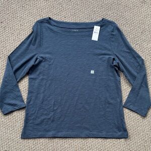 LOFT Slate Blue Long Sleeve Tee